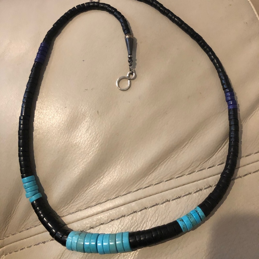 Turquoise rondelles heishi necklace